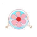 Laser Clear Chain Sling Bag Cute Flower Jelly PVC Transparent Crossbody Bag for Girls Kids